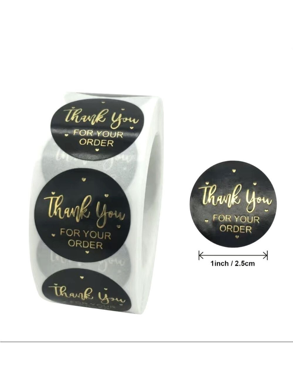500 Roll Black Thank You FOR YOUR ORDER Stickers PRICE IS FIRM